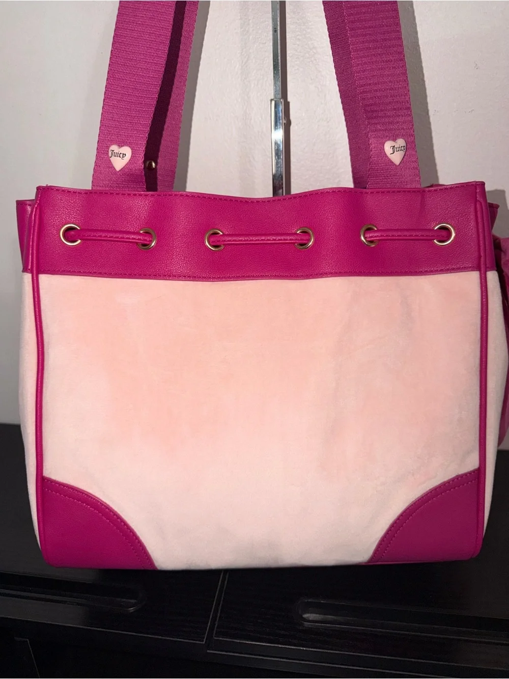 Juicy Couture Spill the Juicy Tea Daydreamer Sweet Tea Party Tote Pink Clay NWT - Picture 4 of 7